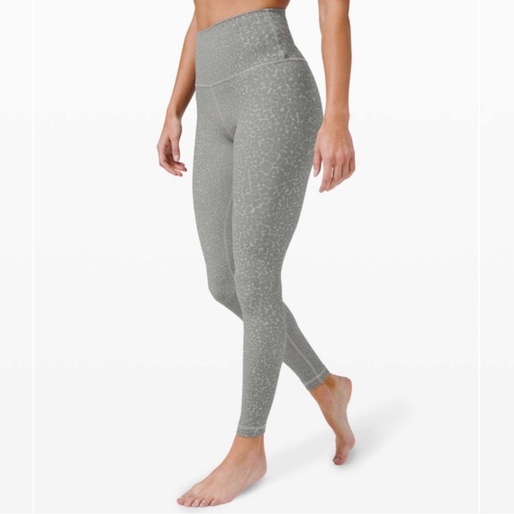 Lululemon Align Leggings 25” Gray Camo Cheetah Size 6